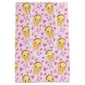 Cute Baby Chicken and Hearts Gift Bag Medium Cadeauzakje (Achterkant)