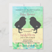Cute Baby Chicken Green Twins Baby shower Kaart (Voorkant)