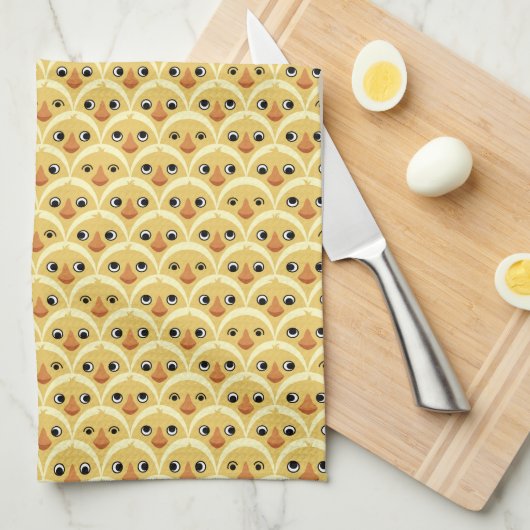 Cute Baby Chicken Pattern Yellow Kitchen Towel Theedoek