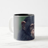 cute baby Chimpanzee Tweekleurige Koffiemok (Voorkant links)