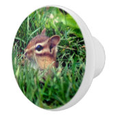 Cute Baby Chipmunk Peeking Wildlife Keramische Knop (Rechts)