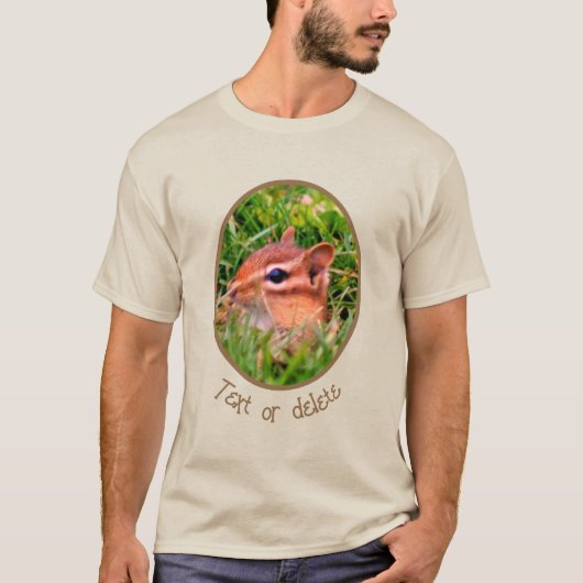 Cute Baby Chipmunk Peeking Wildlife T-shirt (Voorkant)