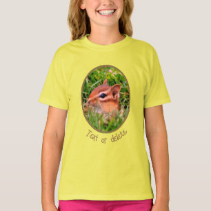 Cute Baby Chipmunk Peeking Wildlife T-shirt