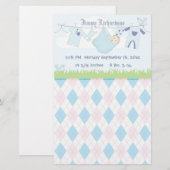 Cute Baby Clothes Line Briefpapier (Voorkant / Achterkant)