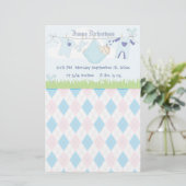 Cute Baby Clothes Line Briefpapier (Staand voorkant)