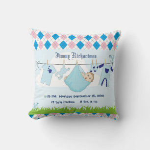 Cute Baby Clothes Line Kussen