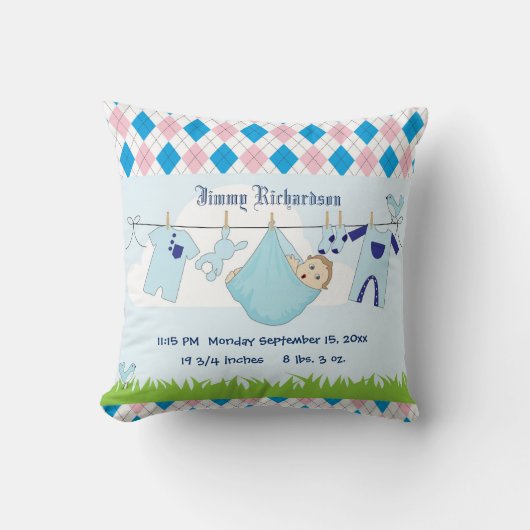 Cute Baby Clothes Line Kussen (Voorkant)