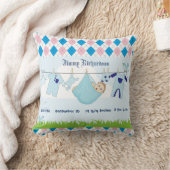 Cute Baby Clothes Line Kussen (Deken)