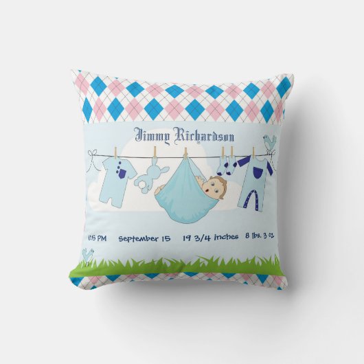Cute Baby Clothes Line Kussen (Voorkant)
