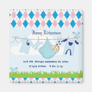 Cute Baby Clothes Line Magneet