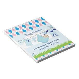 Cute Baby Clothes Line Notitieblok