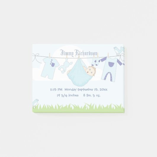 Cute Baby Clothes Line Post-it® Notes (Voorkant)