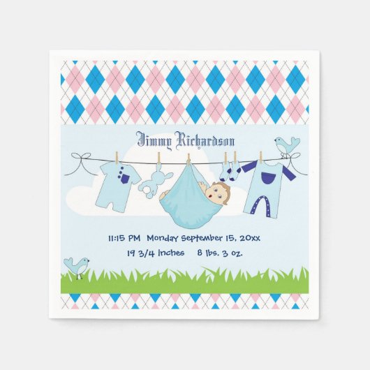 Cute Baby Clothes Line Servet (Voorkant)