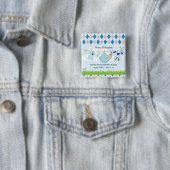 Cute Baby Clothes Line Vierkante Button 5,1 Cm (In situ)