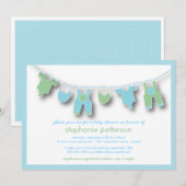 Cute Baby Clothes on Line for Boy Baby shower Kaart (Voorkant / Achterkant)