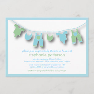 Cute Baby Clothes on Line for Boy Baby shower Kaart