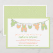 Cute Baby Clothes on Line Neutral Baby shower Kaart (Voorkant / Achterkant)