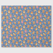 Cute Baby Corgi Dog Pattern Cadeaupapier (Vlak)