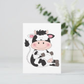 Cute Baby Cow Cartoon Briefkaart (Staand voorkant)