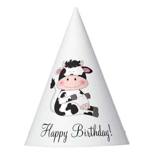 Cute Baby Cow Cartoon Feesthoedjes (Voorkant)