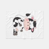Cute Baby Cow Cartoon Fleece Deken (Voorkant (Horizontaal))