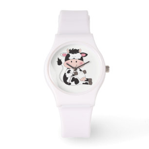 Cute Baby Cow Cartoon Horloge