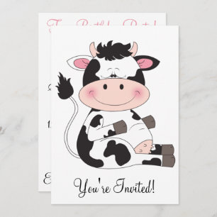 Cute Baby Cow Cartoon Kaart