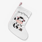 Cute Baby Cow Cartoon Kleine Kerstsok (Voorkant (Hangend))