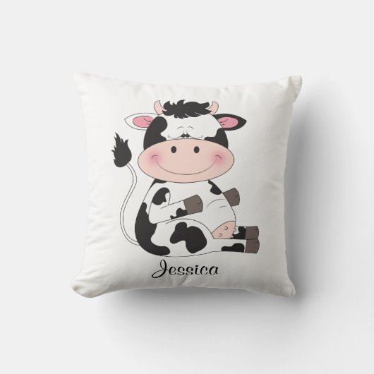 Cute Baby Cow Cartoon Kussen (Voorkant)