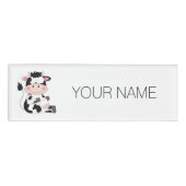 Cute Baby Cow Cartoon Naambadge (Voorkant)