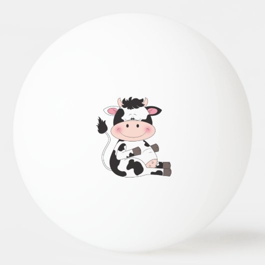 Cute Baby Cow Cartoon Pingpongbal (Achterkant)