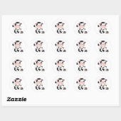 Cute Baby Cow Cartoon Ronde Sticker (Vel)