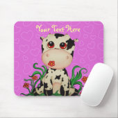 Cute Baby Cow  Mousepad Muismat (Met muis)