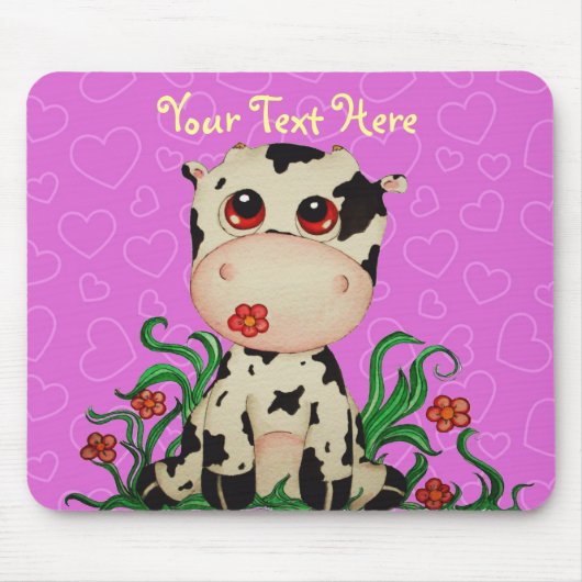 Cute Baby Cow  Mousepad Muismat (Voorkant)
