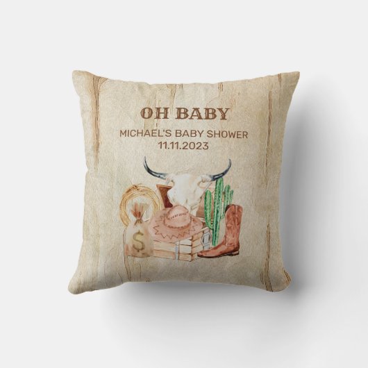 Cute Baby Cowboy Kussen (Achterkant)