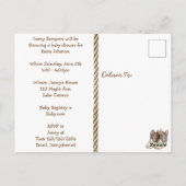 Cute Baby Cowboy, Teddy Bear Baby shower Invite Briefkaart (Achterkant)