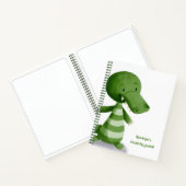 Cute Baby Crocodile Illustration Personalized Notitieboek (Binnen)