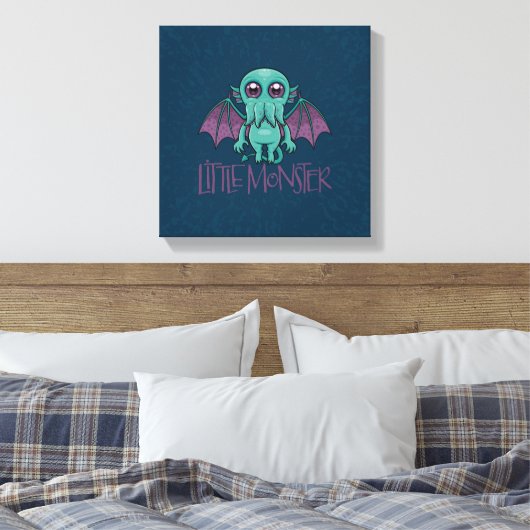 Cute Baby Cthulhu Little Monster Canvas Afdruk (Insitu (Slaapkamer))
