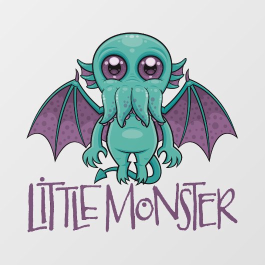 Cute Baby Cthulhu Little Monster Raamsticker (Vel)