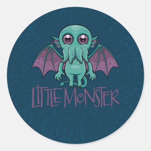 Cute Baby Cthulhu Little Monster Ronde Sticker (Voorkant)