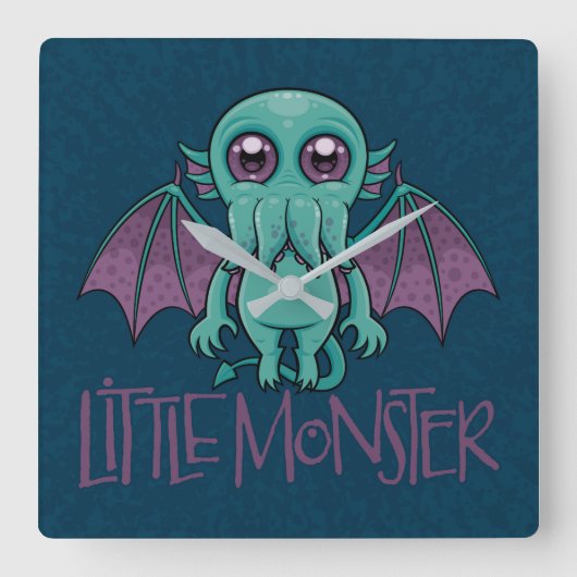 Cute Baby Cthulhu Little Monster Vierkante Klok (Voorkant)