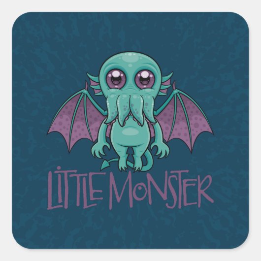 Cute Baby Cthulhu Little Monster Vierkante Sticker (Voorkant)
