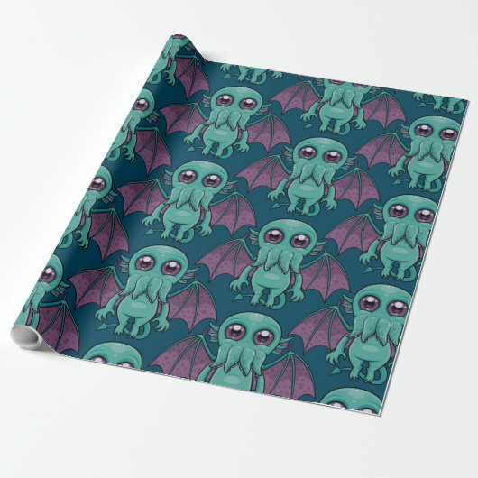 Cute Baby Cthulhu Monster Cadeaupapier (Uitgerold)