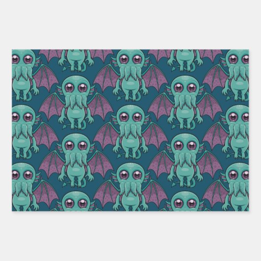 Cute Baby Cthulhu Monster Inpakpapier Vel (Voorkant)