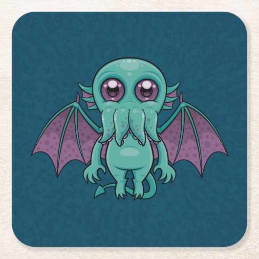 Cute Baby Cthulhu Monster Kartonnen Onderzetters (Voorkant)
