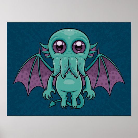 Cute Baby Cthulhu Monster Poster (Voorkant)