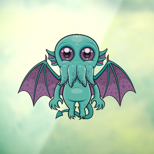 Cute Baby Cthulhu Monster Raamsticker (Vel 3)