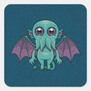 Cute Baby Cthulhu Monster Vierkante Sticker