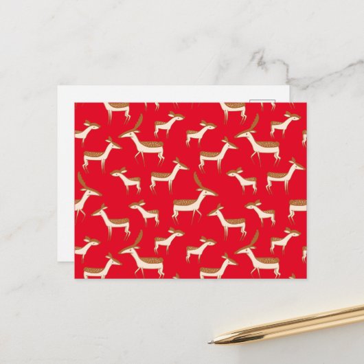 Cute Baby Deer and Family Briefkaart (Voorkant / Achterkant in situ)