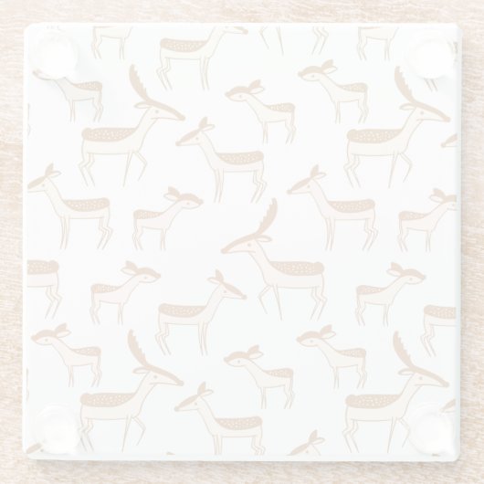 Cute Baby Deer and Family Glazen Onderzetter (Achterkant)